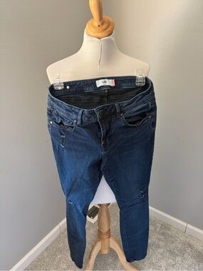 CAbi Dark Blue Skinny Dusk Distressed Jeans #3193
